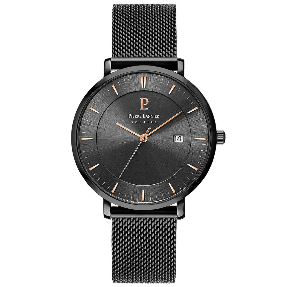 ピエールラニエ PIERRE LANNIER メンズ 腕時計 ソーラー インティ INTI 40mm P209G439 ラウンド メッシュベルト ブラック