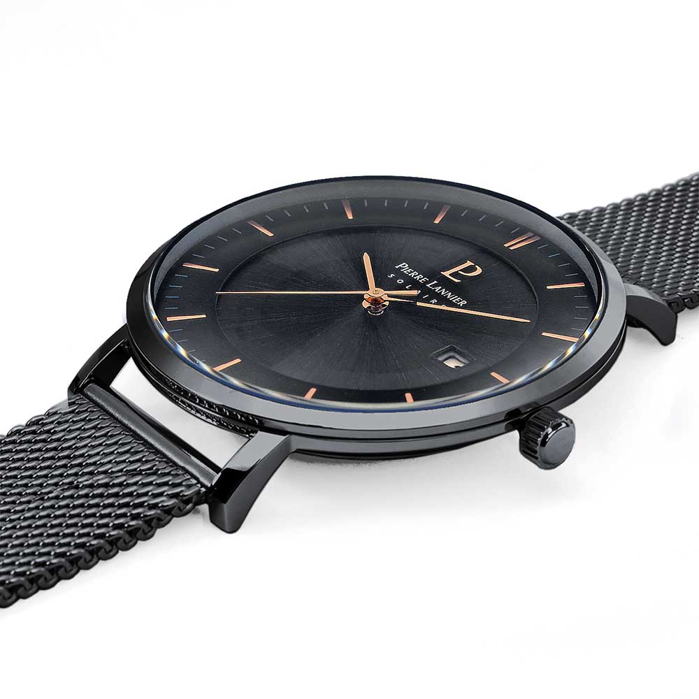 ピエールラニエ PIERRE LANNIER メンズ 腕時計 ソーラー インティ INTI 40mm P209G439 ラウンド メッシュベルト ブラック