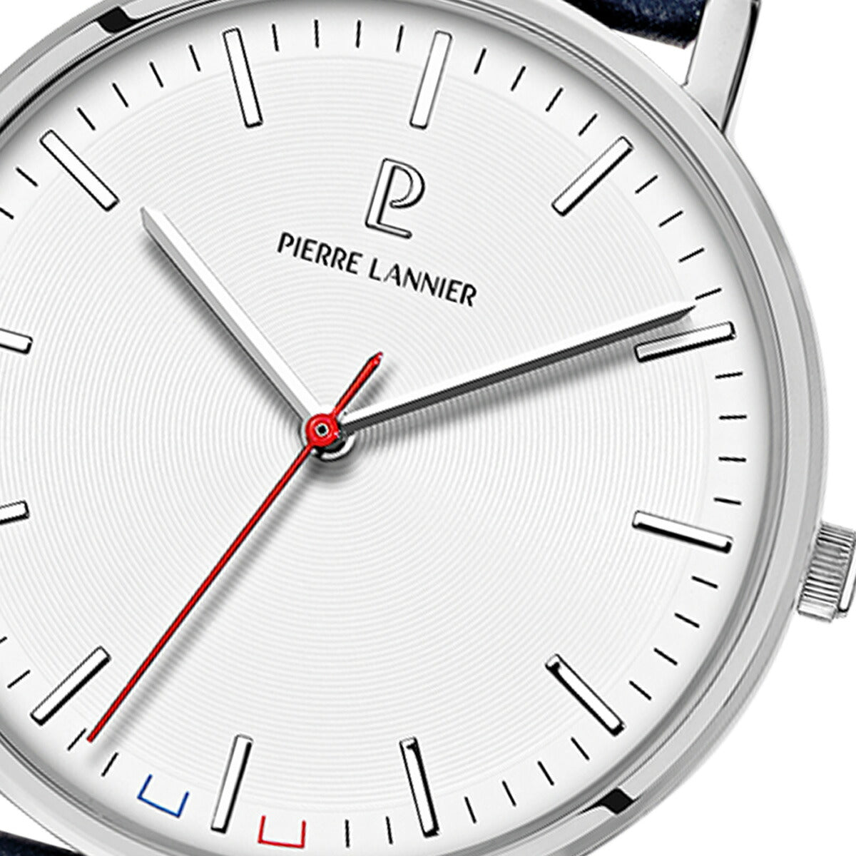 ピエールラニエ PIERRE LANNIER メンズ 腕時計 クオーツ エッセンシャル ESSENTIAL 40.5mm P217G106 ラウンド 革ベルト トリコロール ホワイト