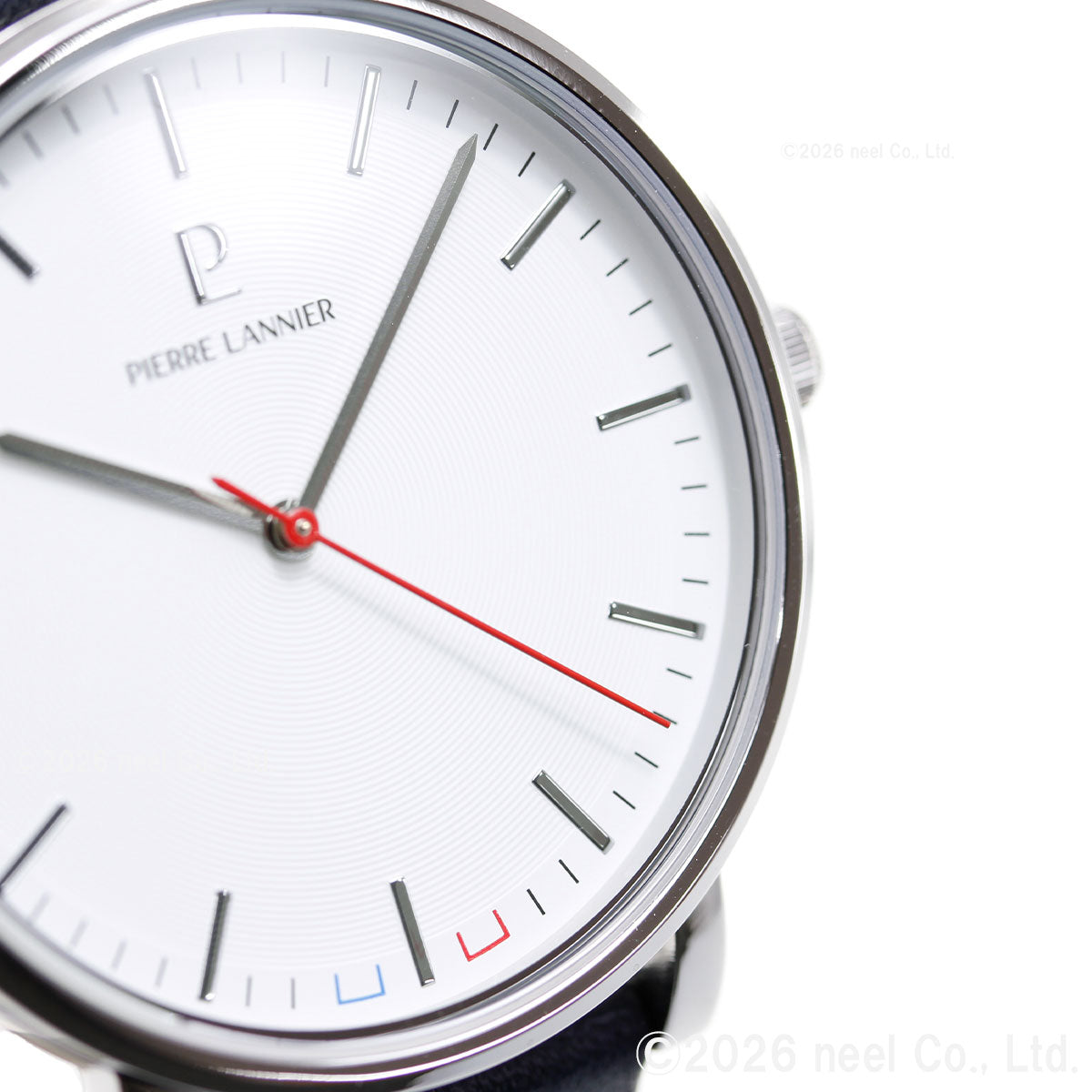 ピエールラニエ PIERRE LANNIER メンズ 腕時計 クオーツ エッセンシャル ESSENTIAL 40.5mm P217G106 ラウンド 革ベルト トリコロール ホワイト