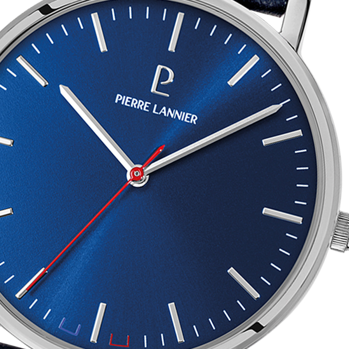 ピエールラニエ PIERRE LANNIER メンズ 腕時計 クオーツ エッセンシャル ESSENTIAL 40.5mm P217G166 ラウンド 革ベルト トリコロール ネイビー