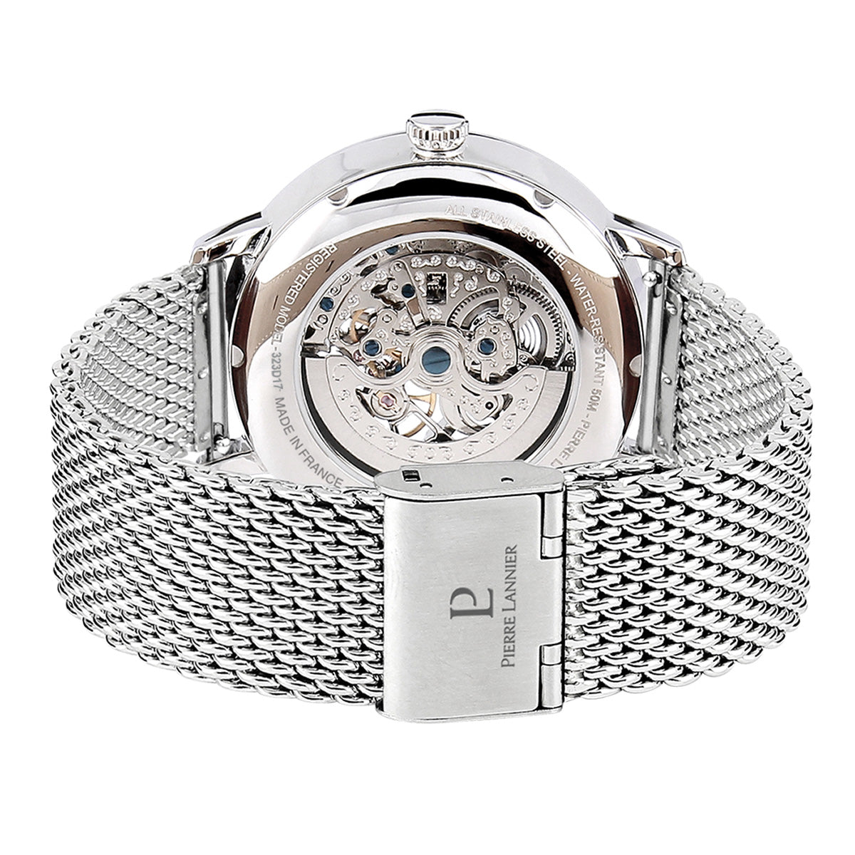 ピエールラニエ PIERRE LANNIER メンズ 腕時計 自動巻き オートマティック AUTOMATIC 42mm P323D171 ラウンド メッシュベルト シルバー グリーン