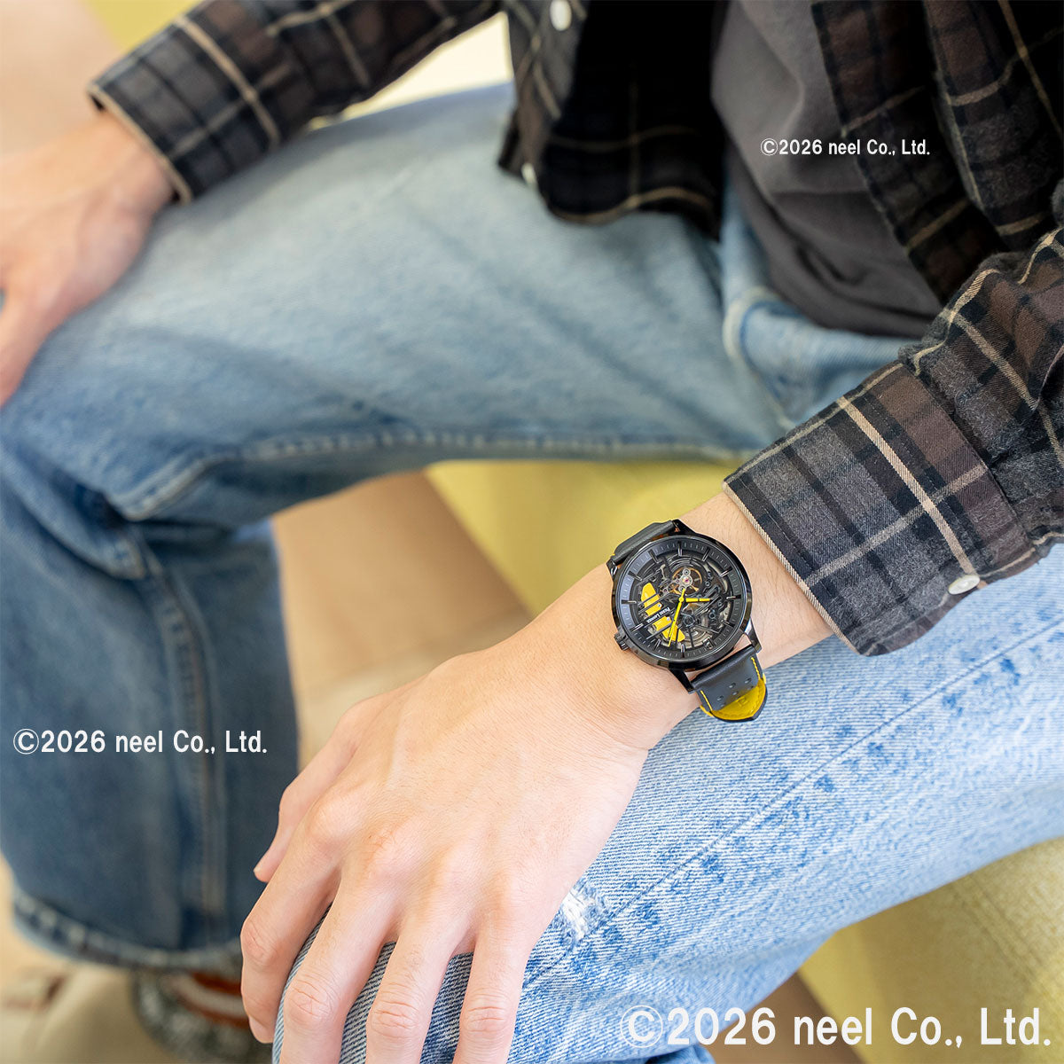 ピエールラニエ PIERRE LANNIER メンズ 腕時計 自動巻き パドック PADDOCK 43mm P338A443 ラウンド 革ベルト イエロー【60回分割手数料無料！】