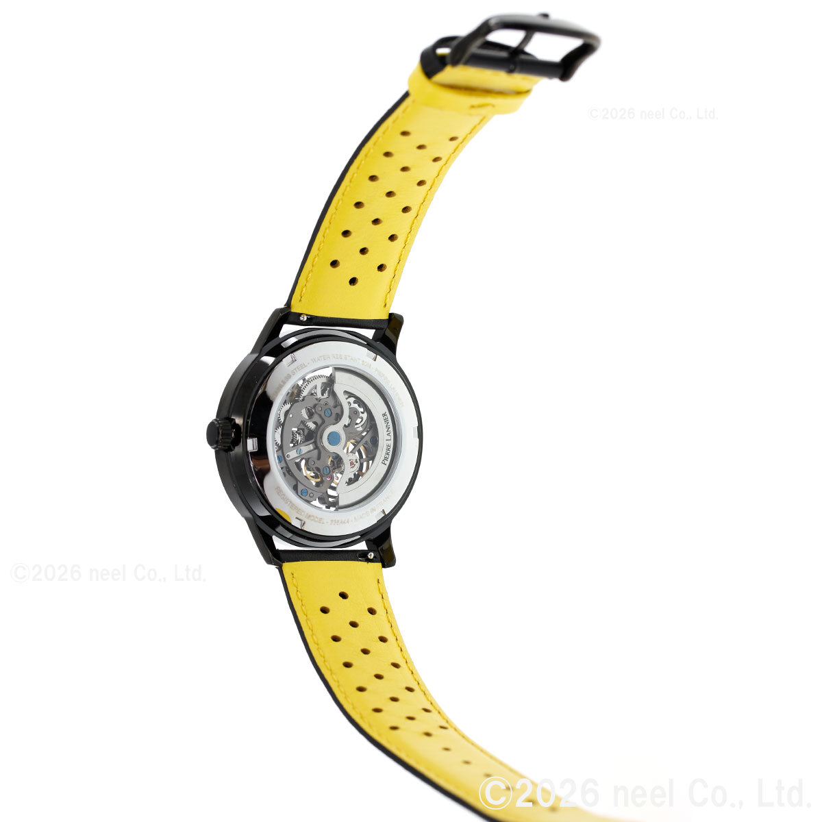 ピエールラニエ PIERRE LANNIER メンズ 腕時計 自動巻き パドック PADDOCK 43mm P338A443 ラウンド 革ベルト イエロー【60回分割手数料無料！】