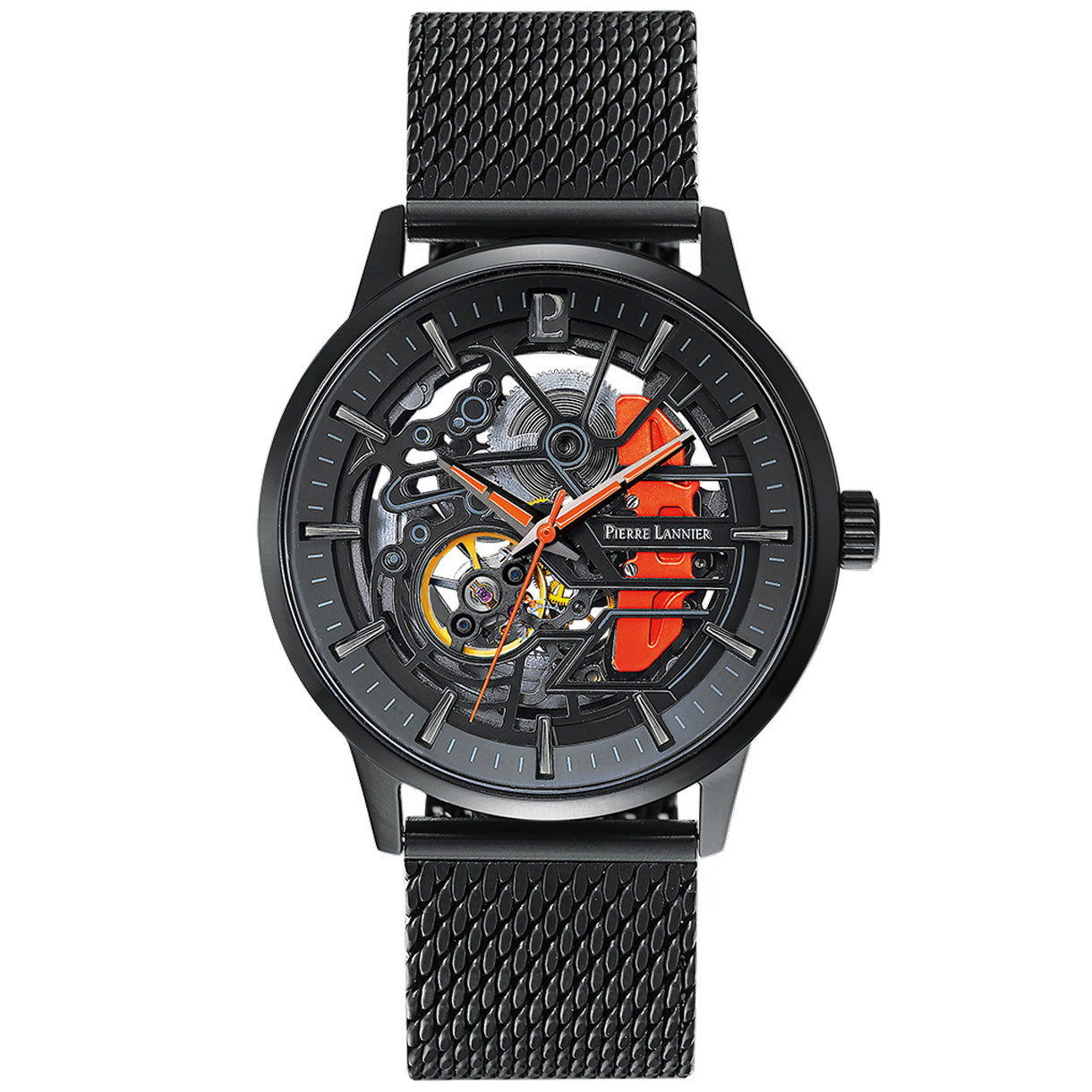 ピエールラニエ PIERRE LANNIER メンズ 腕時計 自動巻き パドック PADDOCK 43mm P338A459 ラウンド メッシュベルト オレンジ