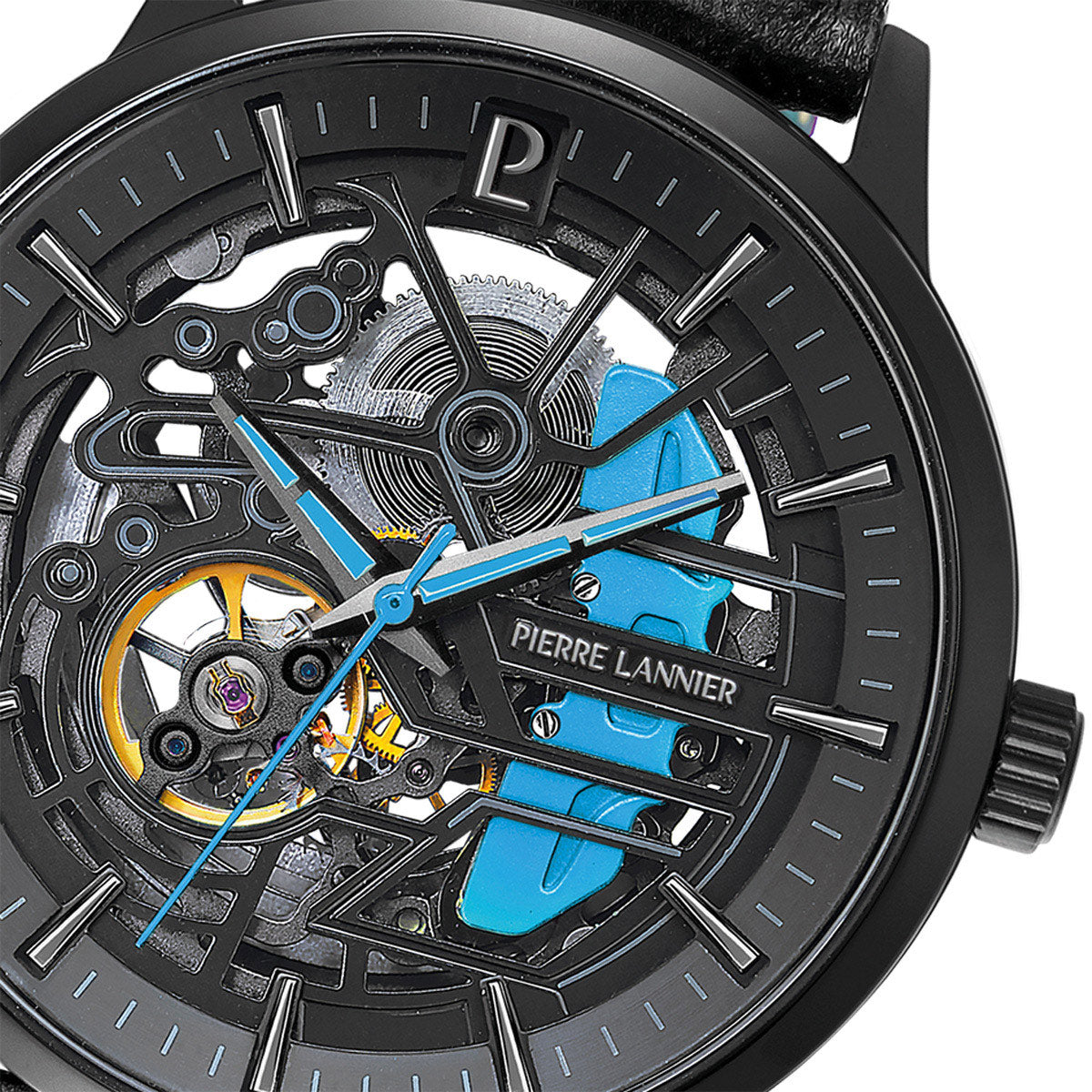 ピエールラニエ PIERRE LANNIER メンズ 腕時計 自動巻き パドック PADDOCK 43mm P345A466 ラウンド 革ベルト ブルー