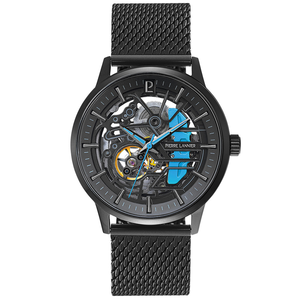 ピエールラニエ PIERRE LANNIER メンズ 腕時計 自動巻き パドック PADDOCK 43mm P345A469 ラウンド メッシュベルト ブルー