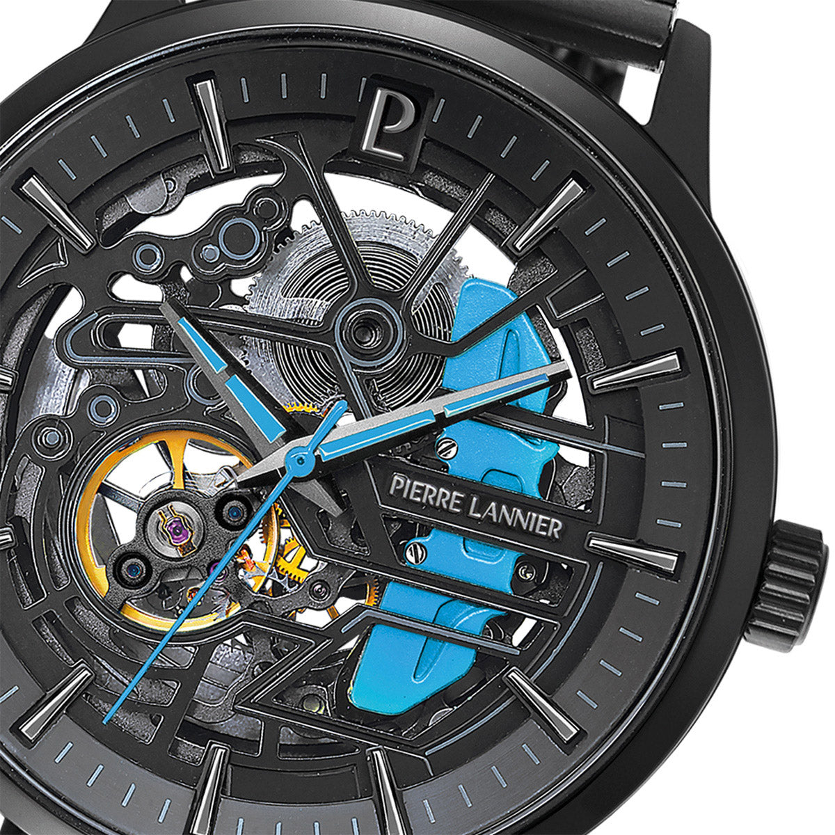 ピエールラニエ PIERRE LANNIER メンズ 腕時計 自動巻き パドック PADDOCK 43mm P345A469 ラウンド メッシュベルト ブルー