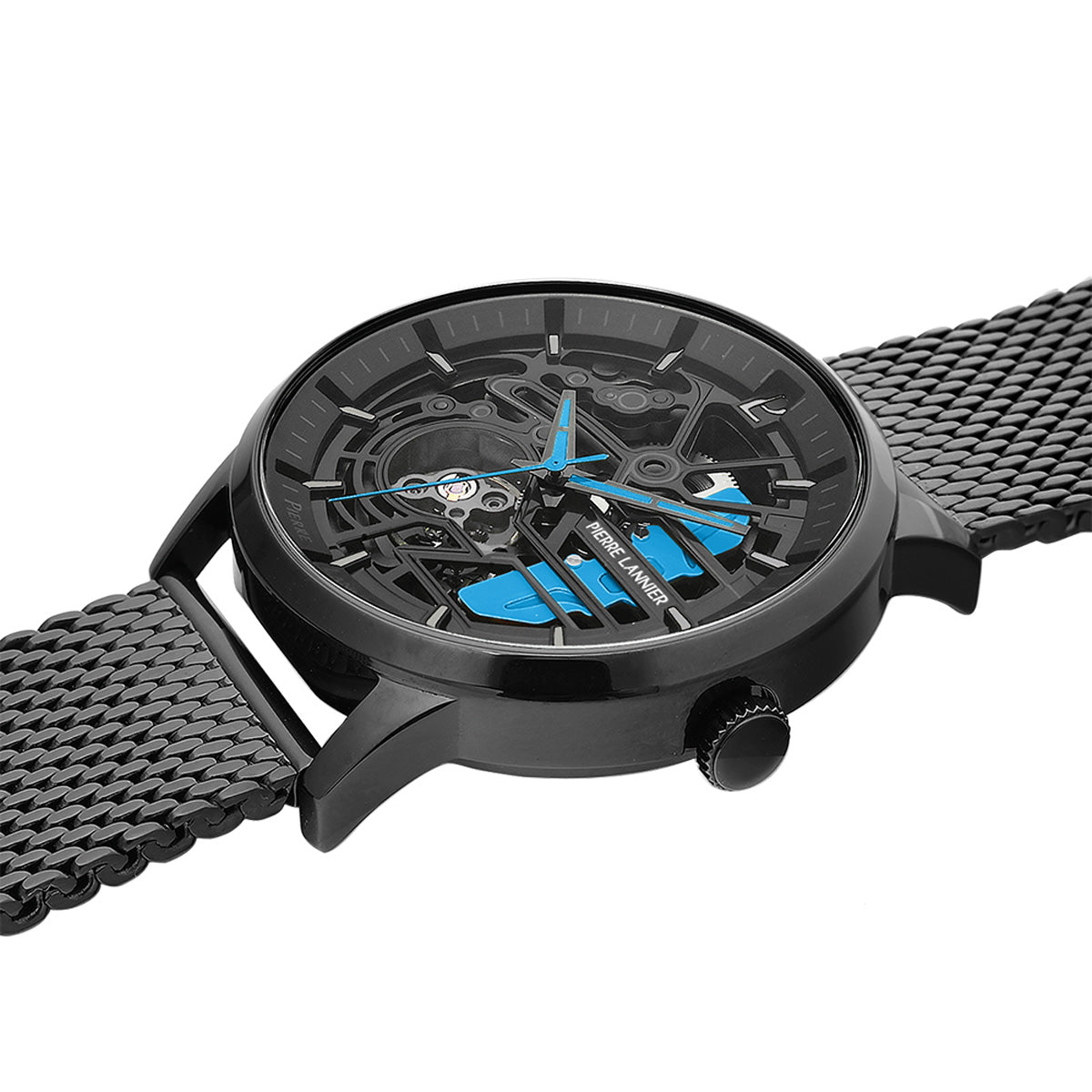 ピエールラニエ PIERRE LANNIER メンズ 腕時計 自動巻き パドック PADDOCK 43mm P345A469 ラウンド メッシュベルト ブルー
