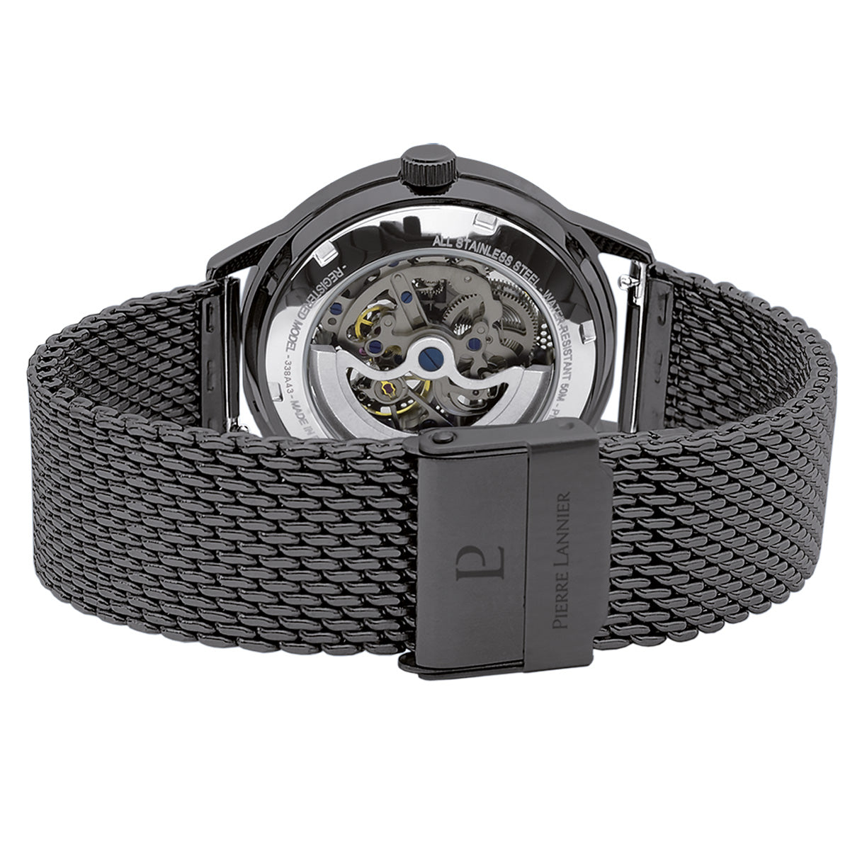 ピエールラニエ PIERRE LANNIER メンズ 腕時計 自動巻き パドック PADDOCK 43mm P345A469 ラウンド メッシュベルト ブルー