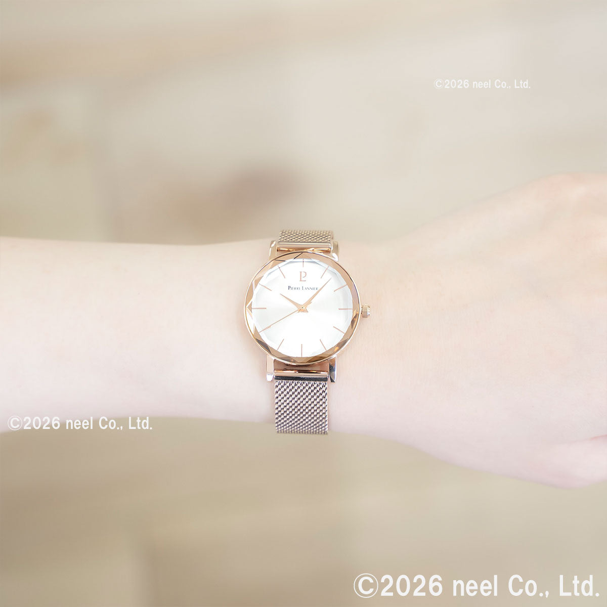ピエールラニエ PIERRE LANNIER レディース 腕時計 クオーツ マルチプル MULTIPLES 30mm P499B929 ラウンド メッシュベルト ピンクゴールド