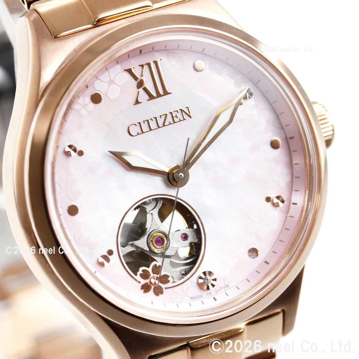 シチズンコレクション CITIZEN COLLECTION メカニカル 自動巻き 機械式 オープンハート 限定モデル 桜 腕時計 レディース PC1015-59W【2026 新作】