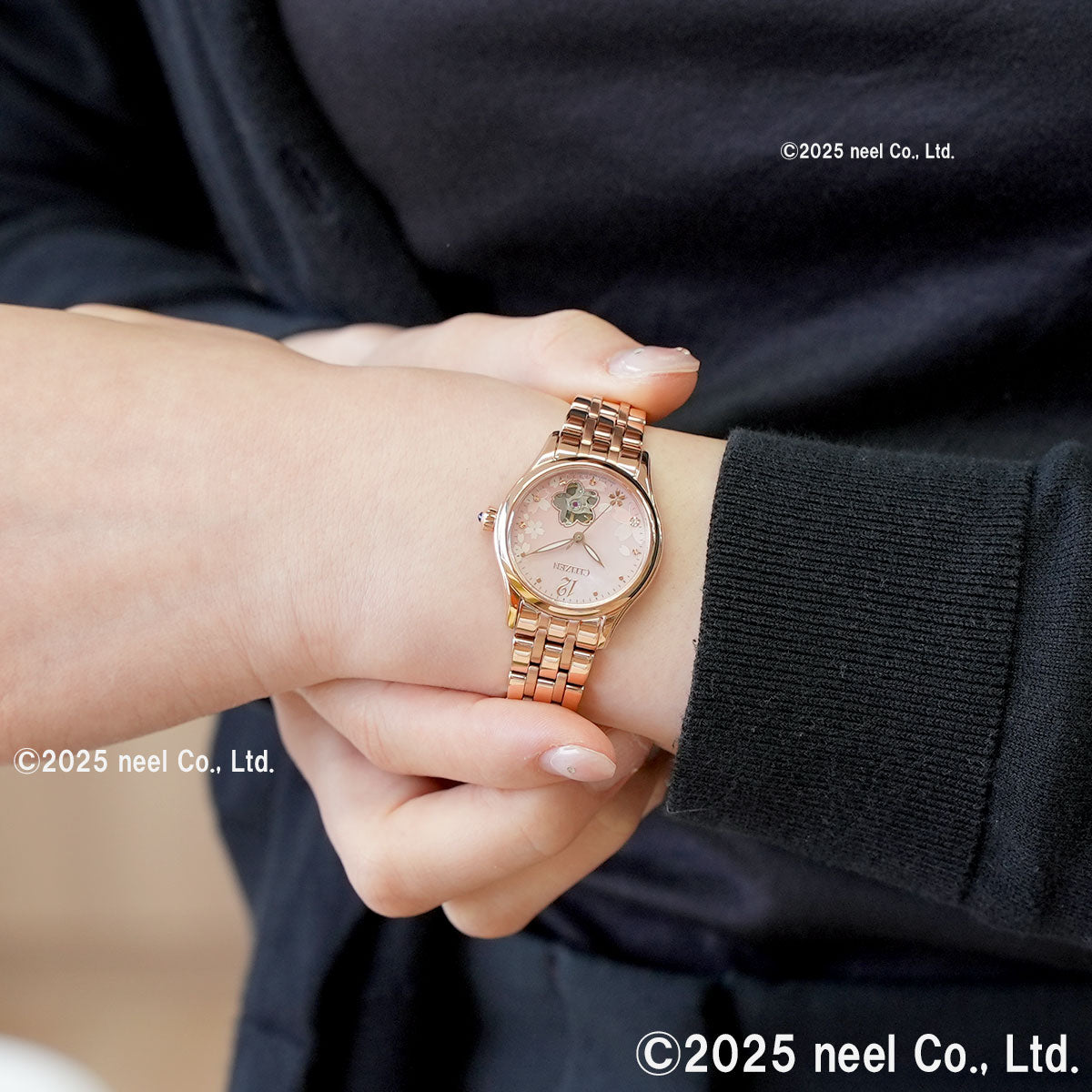 稼働✨シチズンコレクション　自動巻き　オープンハート　クリスタル　ピンクゴールド シチズンコレクション CITIZEN COLLECTION メカニカル 自動巻き