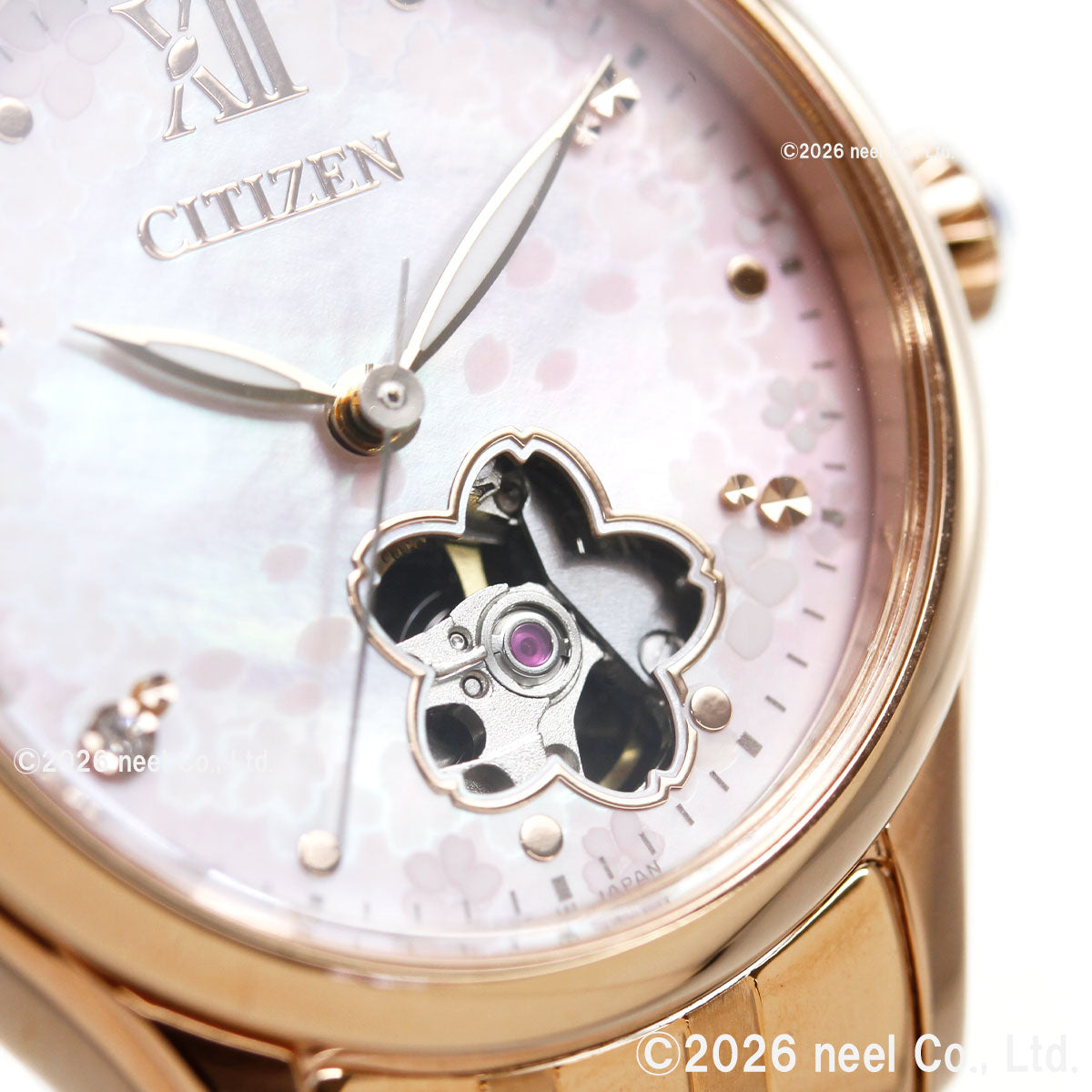 シチズンコレクション CITIZEN COLLECTION メカニカル 自動巻き 機械式 オープンハート 限定モデル 桜 腕時計 レディース PR1045-50W【2026 新作】