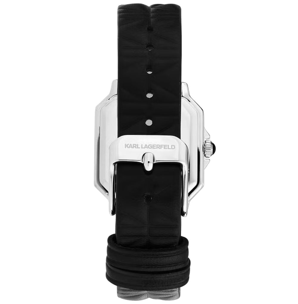 カール ラガーフェルド KARL LAGERFELD 腕時計 レディース スクエア クラシック SQUARE CLASSICS ブラック クリスタルストーン ダイヤル K キルティング ブラック レザー R0551102502【60回分割手数料無料！】