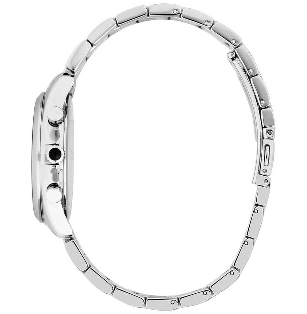 カール ラガーフェルド KARL LAGERFELD 腕時計 メンズ レディース クロノグラフ ラウンド エッセンシャル ROUND ESSENTIALS マルチ ブラック サンレイ アイコン ダイヤル シルバー ブレスレット R0553101504【60回分割手数料無料！】