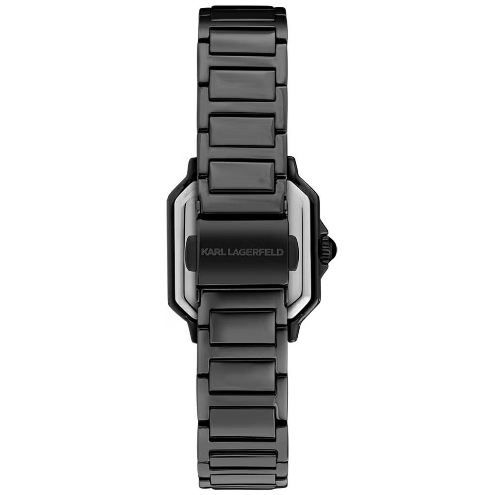 カール ラガーフェルド KARL LAGERFELD 腕時計 レディース スクエア クラシック SQUARE CLASSICS ブラック サンレイ クリスタルストーン ダイヤル IP ガン ブレスレット R0553102504【60回分割手数料無料！】