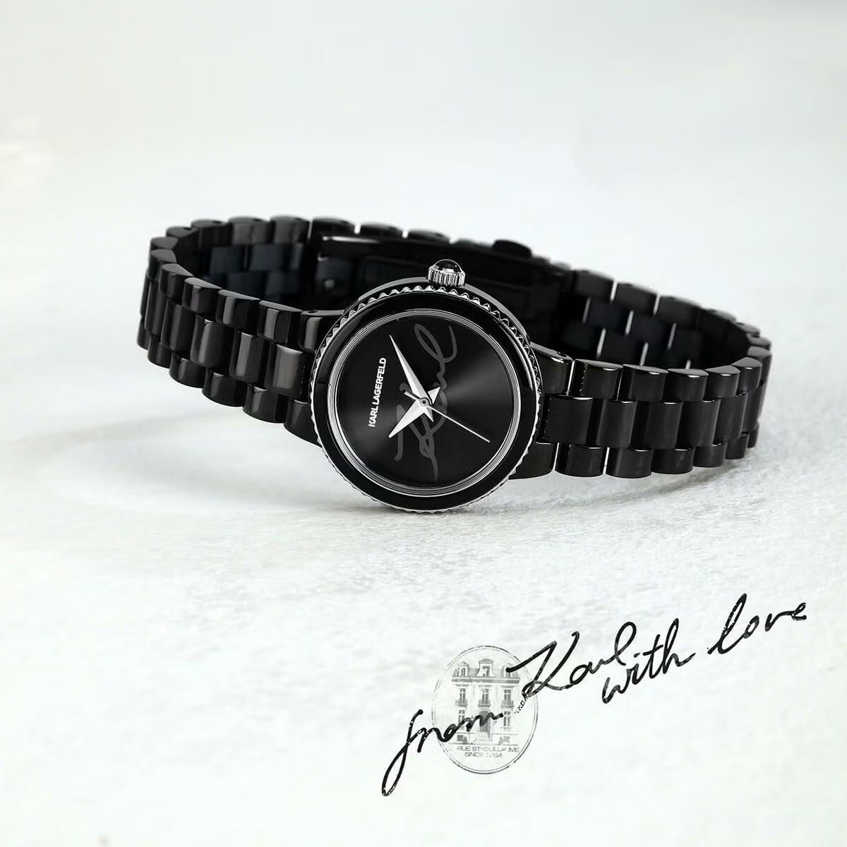 カール ラガーフェルド KARL LAGERFELD 腕時計 レディース カイザー KAISER ブラック サンレイ シグネチャー ダイヤル ブラック ブレスレット R0553104506【60回分割手数料無料！】