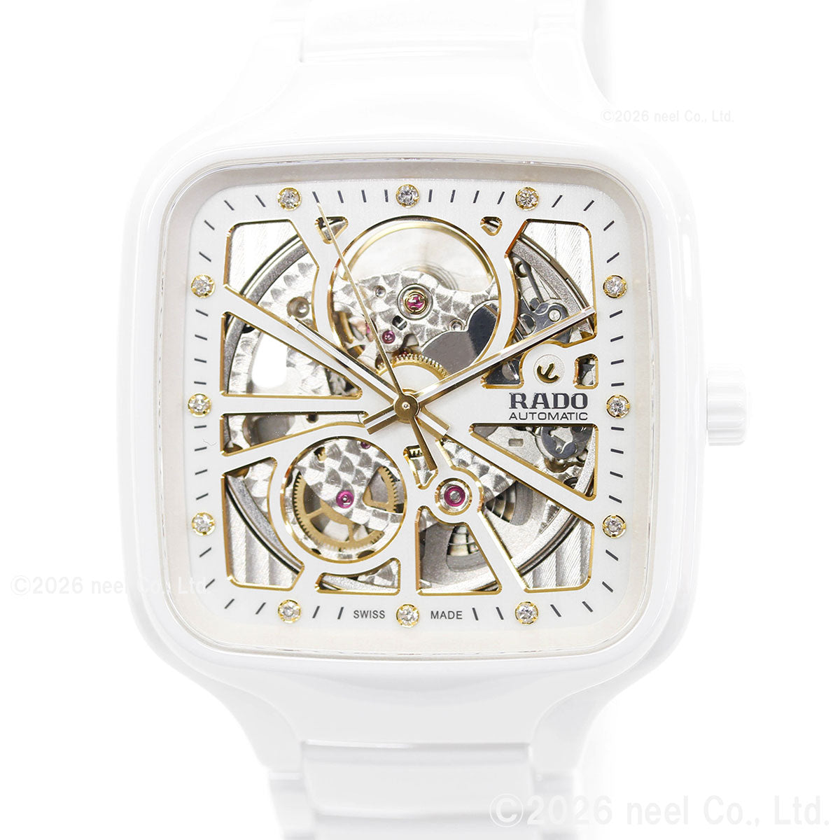 ラドー RADO トゥルー スクエア オートマティック オープンハート True Square Automatic Open Heart 腕時計 メンズ 自動巻き R27073702【60回分割手数料無料！】