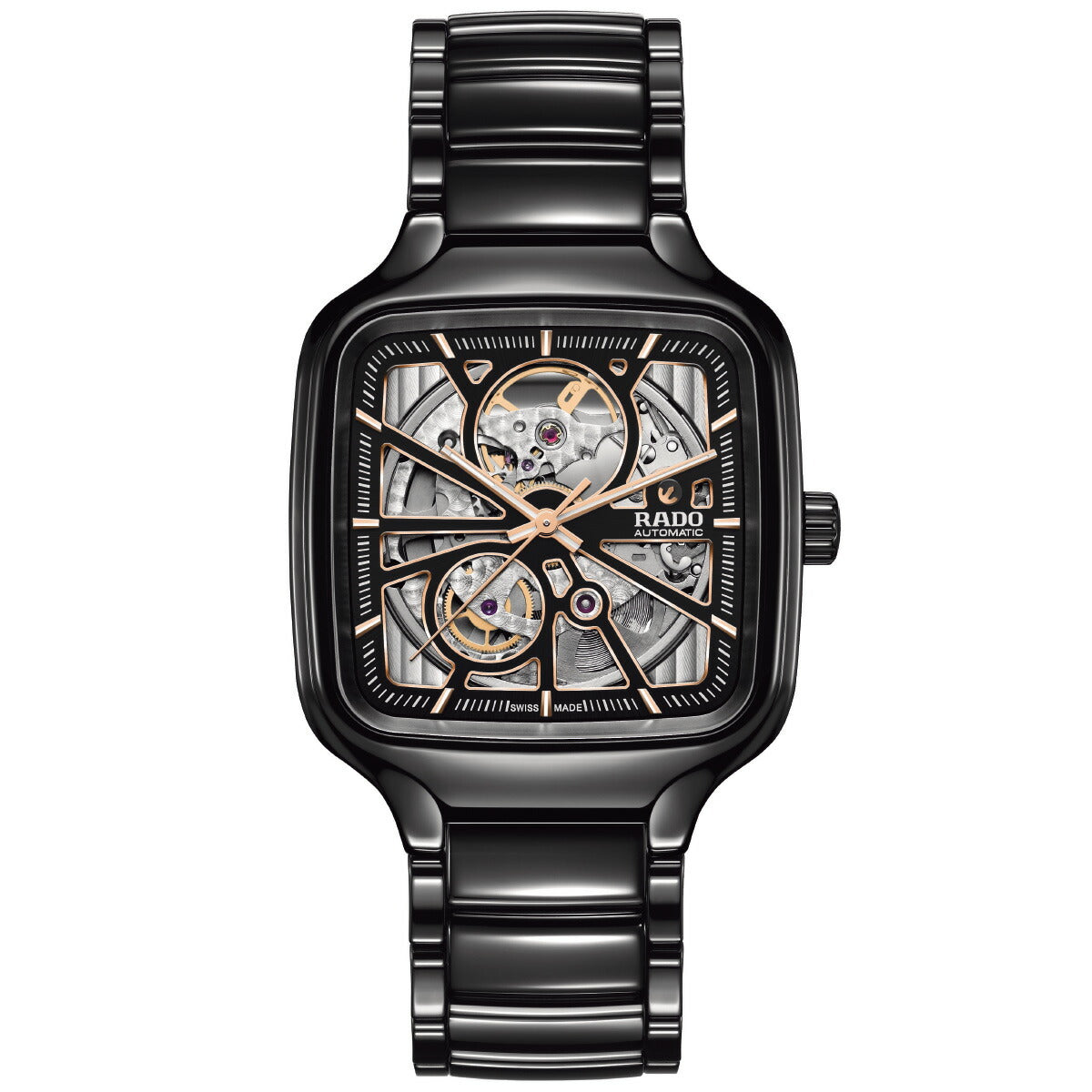 ラドー RADO トゥルー スクエア オートマティック オープンハート True Square Automatic Open Heart 腕時計 自動巻き R27086162【60回分割手数料無料！】