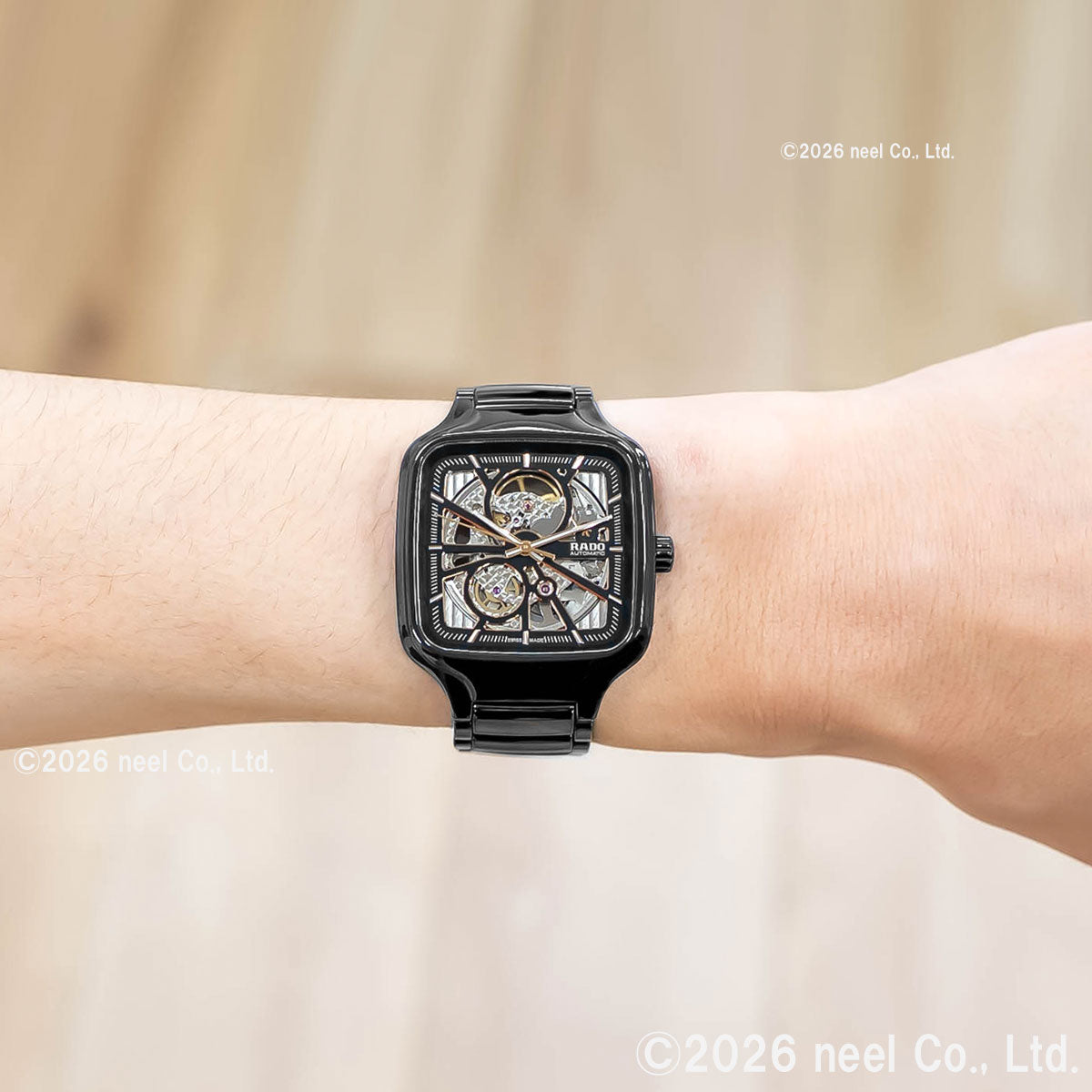 ラドー RADO トゥルー スクエア オートマティック オープンハート True Square Automatic Open Heart 腕時計 自動巻き R27086162【60回分割手数料無料！】