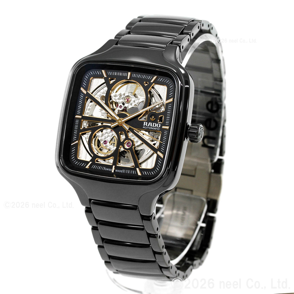 ラドー RADO トゥルー スクエア オートマティック オープンハート True Square Automatic Open Heart 腕時計 自動巻き R27086162【60回分割手数料無料！】