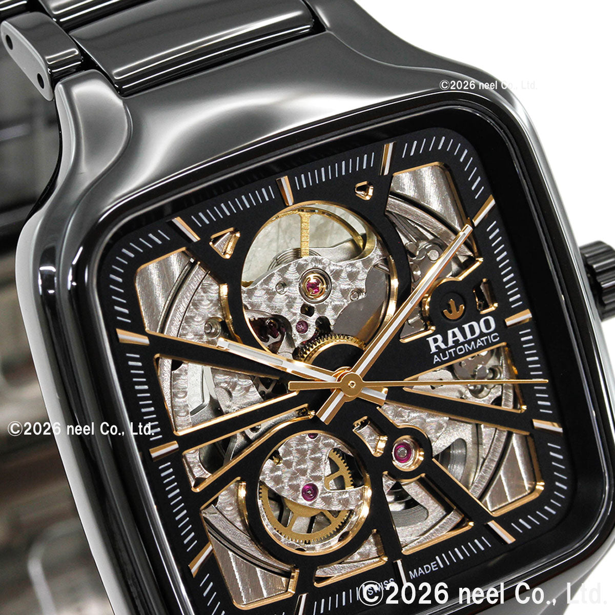 ラドー RADO トゥルー スクエア オートマティック オープンハート True Square Automatic Open Heart 腕時計 自動巻き R27086162【60回分割手数料無料！】