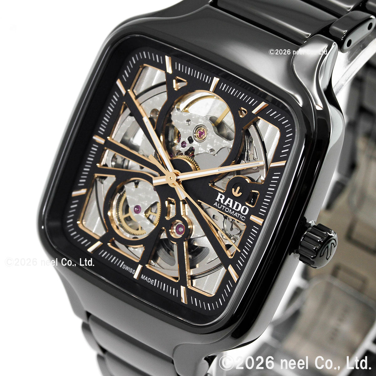 ラドー RADO トゥルー スクエア オートマティック オープンハート True Square Automatic Open Heart 腕時計 自動巻き R27086162【60回分割手数料無料！】
