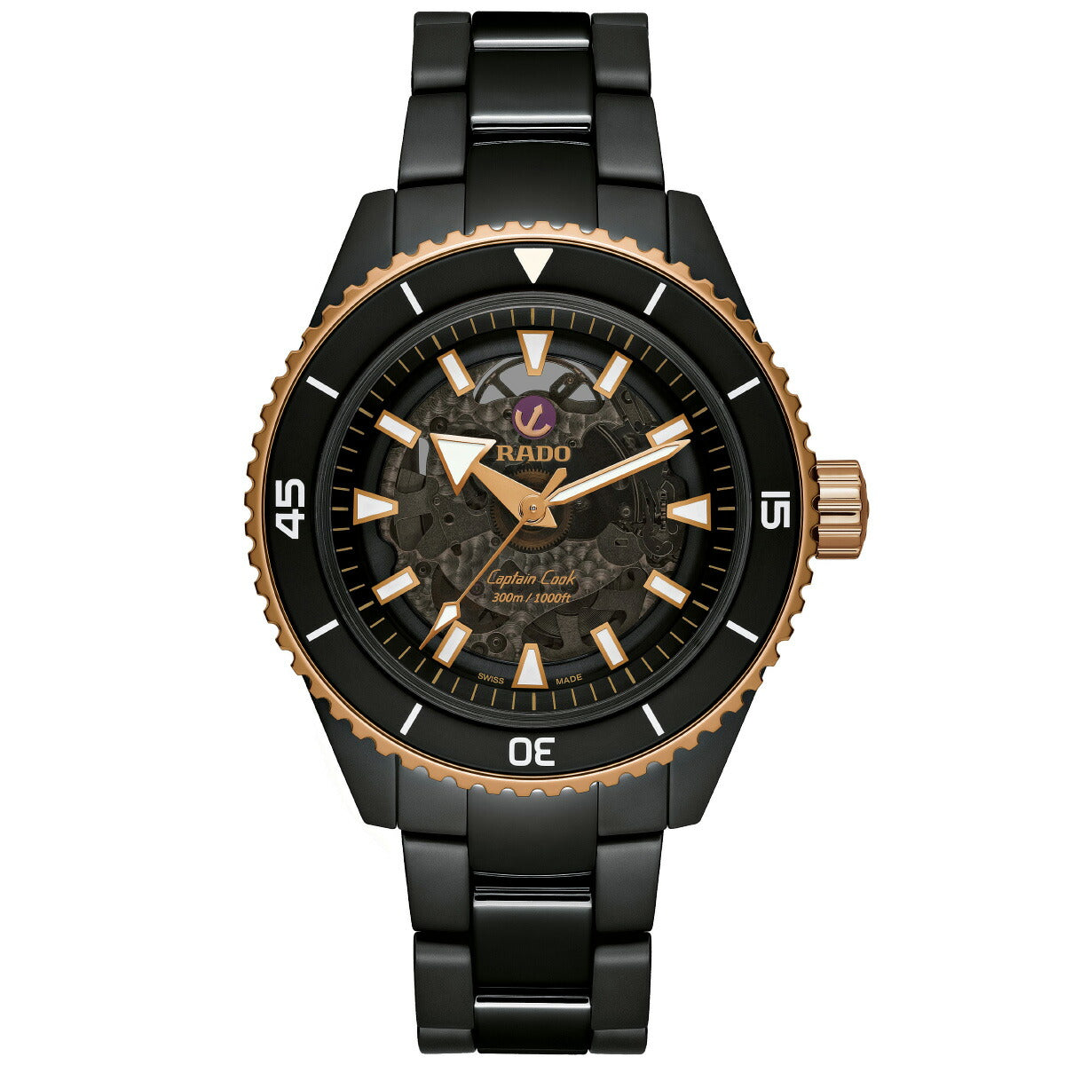 ラドー RADO キャプテンクック ハイテクセラミック Captain Cook High-Tech Ceramic 腕時計 メンズ 自動巻き R32127162【60回分割手数料無料！】