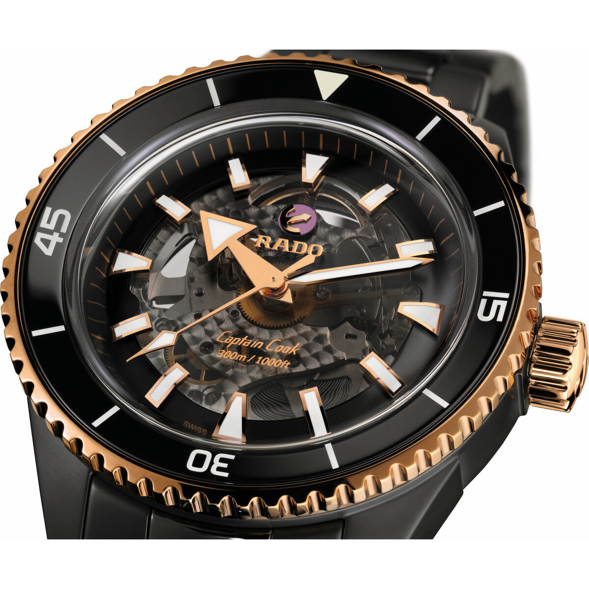 ラドー RADO キャプテンクック ハイテクセラミック Captain Cook High-Tech Ceramic 腕時計 メンズ 自動巻き R32127162【60回分割手数料無料！】