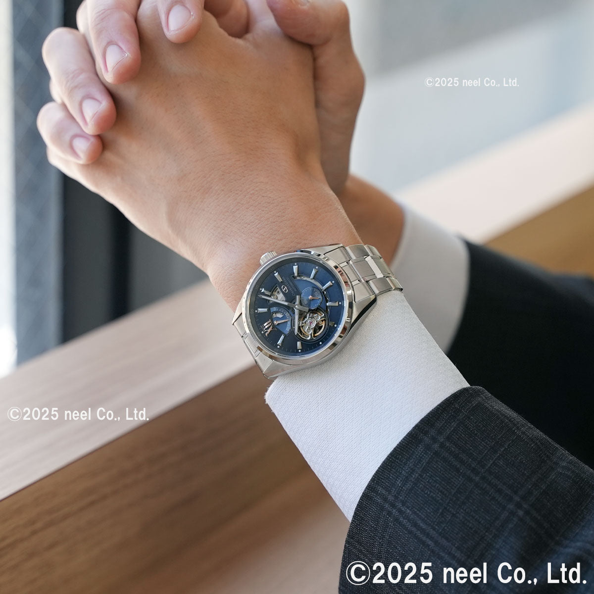 オリエントスター ORIENT STAR コンテンポラリー モダンスケルトン MovingBlue 国内300本限定 腕時計 自動巻 機械式 日本製 RK-AV0132L 雪明かり【2025 新作】