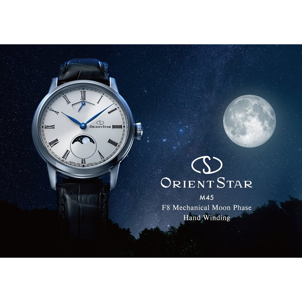 オリエントスター ORIENT STAR M45 F8 メカニカルムーンフェイズ 腕時計 メンズ 手巻き 機械式 日本製 RK-BW0001S【2025 新作】