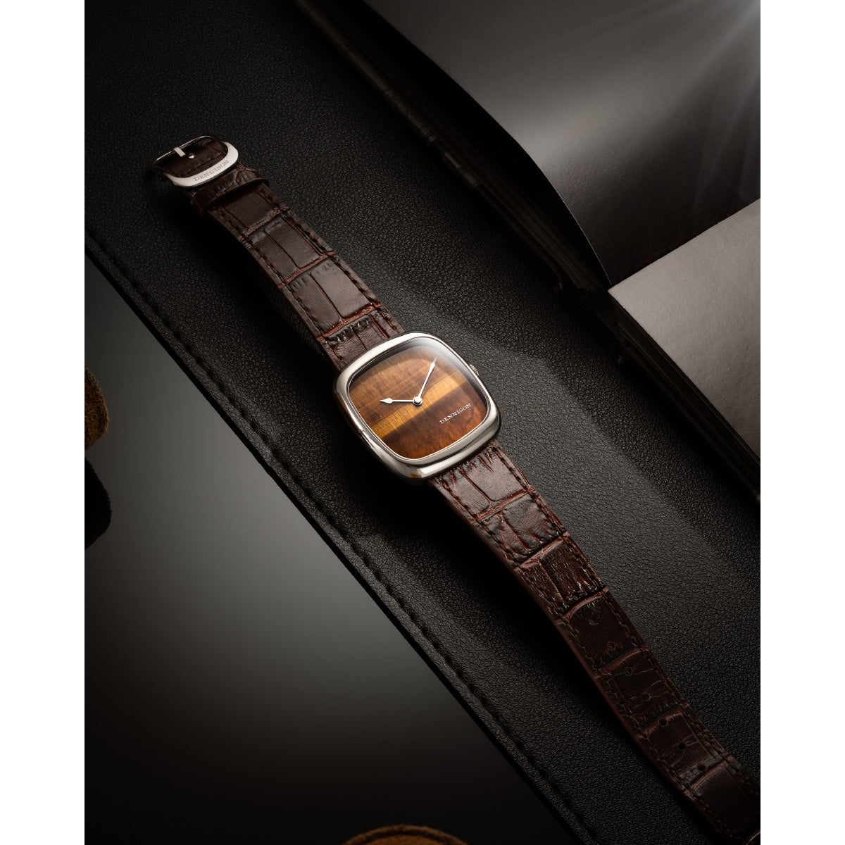 デニソン DENNISON 腕時計 メンズ レディース ALD Collection ナチュラルストーン タイガーアイ スチール ALD-S-ST03-BRN-R-SBKL