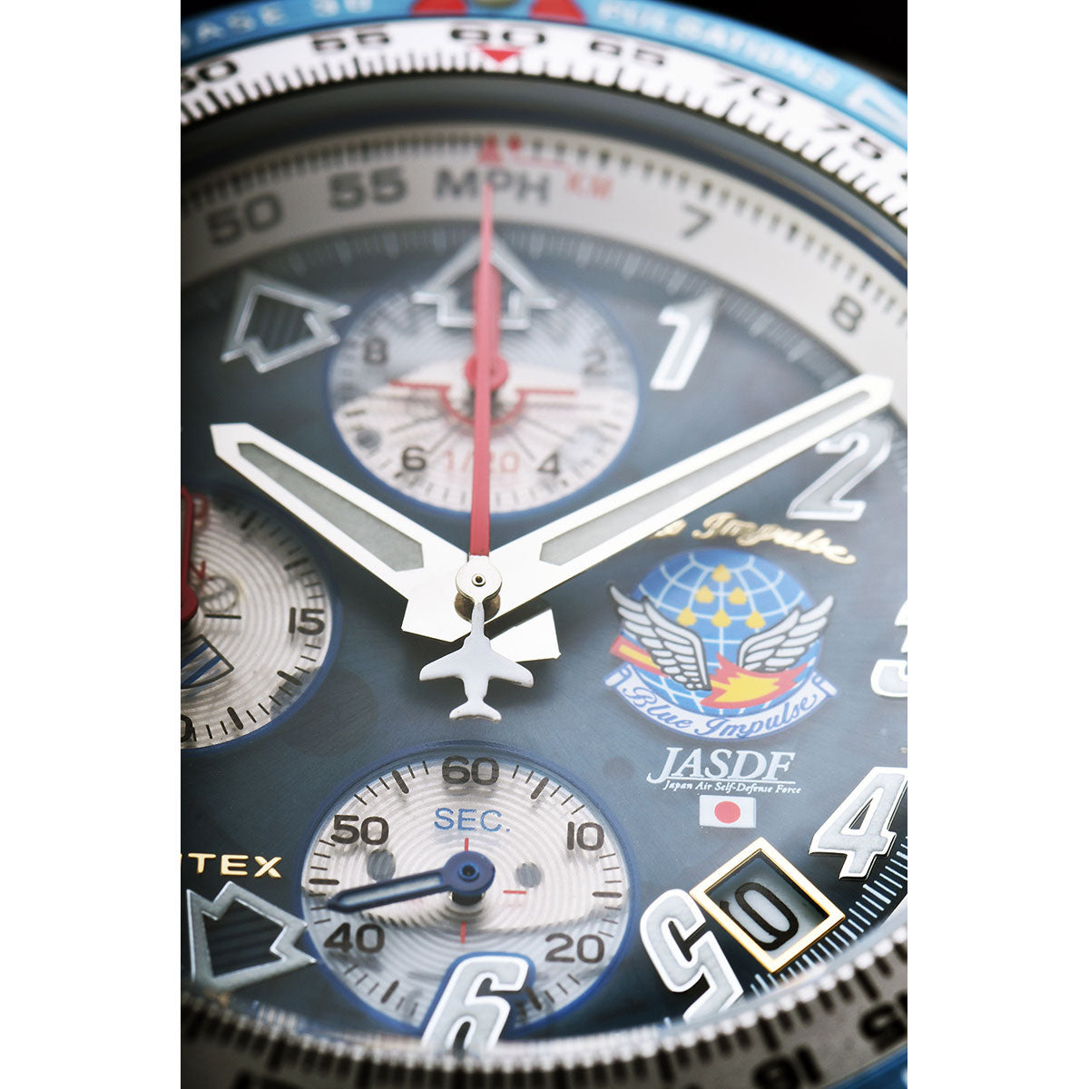 ケンテックス 腕時計 時計 KENTEX ブルーインパルス 日本製 S793M-1 Blue Impulse 60周年 2020個 限定モデル メンズ クロノグラフ 航空自衛隊 回転計算尺 10気圧防水 ネイビー シルバー JSDF チタン