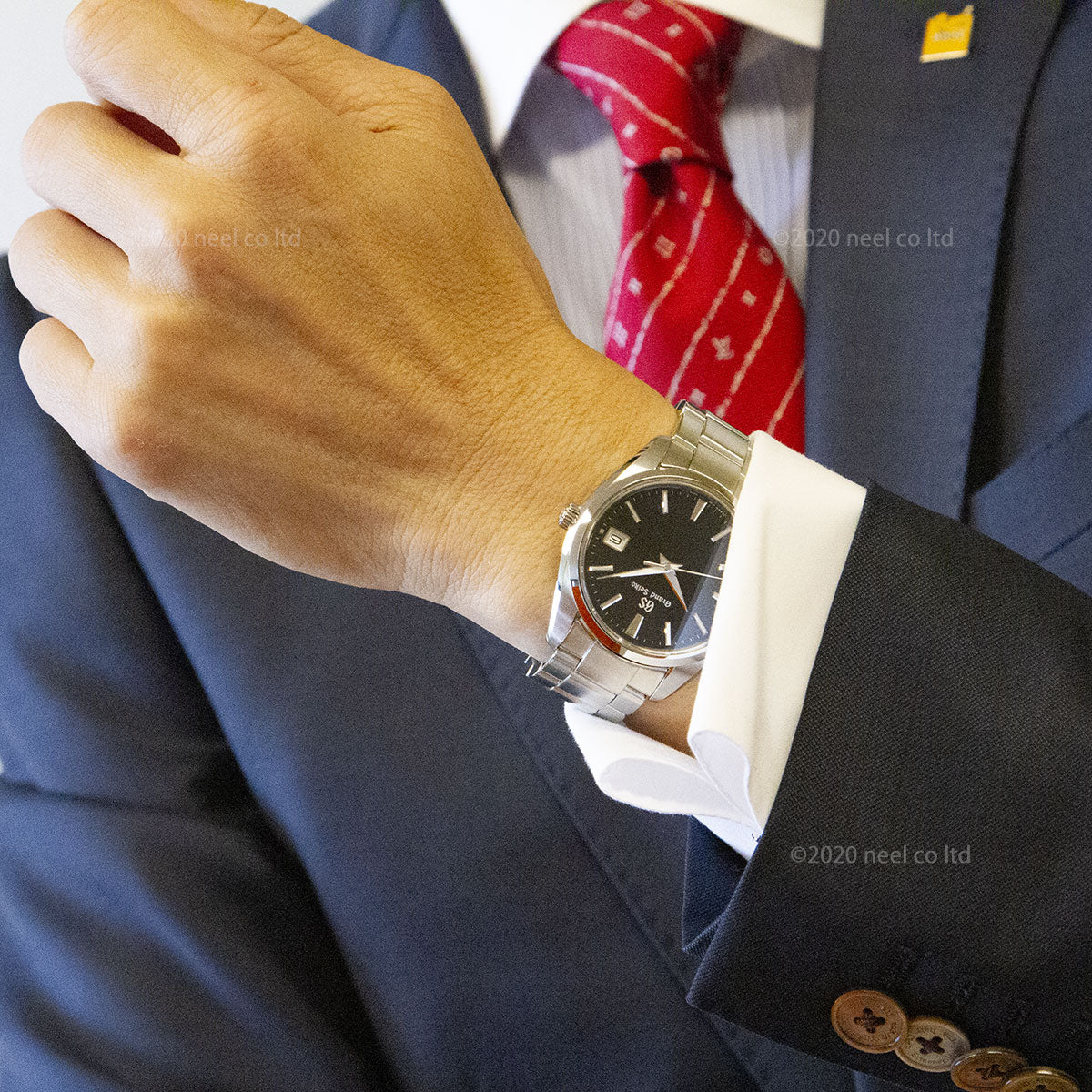 【36回分割手数料無料！】グランドセイコー クオーツ 9F メンズ 腕時計 SBGP013 ネイビー メタルベルト スクリューバック 時差修正機能 9F85 40mm GRAND SEIKO セイコー
