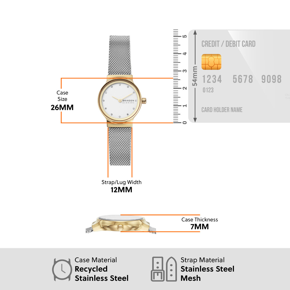 スカーゲン SKAGEN 腕時計 レディース FREJA LILLE ツートーン スチールメッシュウォッチ SKW2666