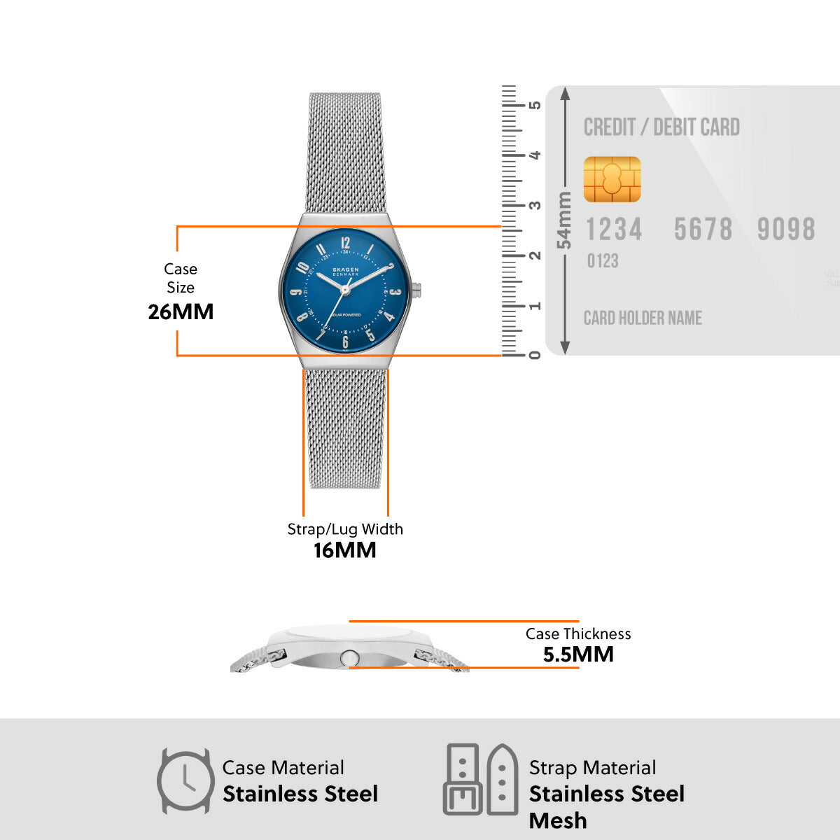 スカーゲン SKAGEN 腕時計 レディース GRENEN LILLE ソーラーパワー ステンレススチール メッシュウォッチ SKW3080