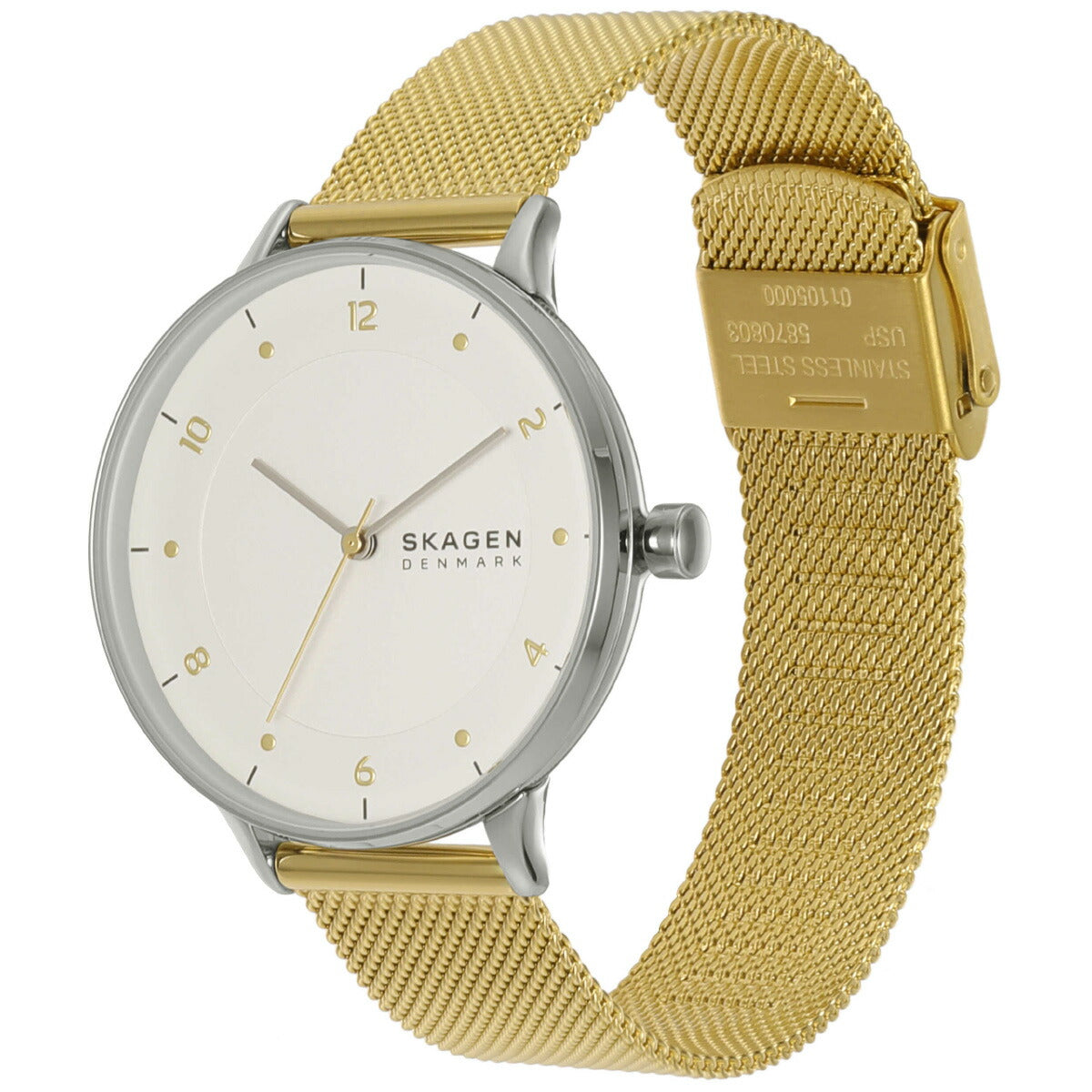 スカーゲン SKAGEN 腕時計 レディース RIIS 三針 ツートーン ステンレススチール メッシュウォッチ SKW3092