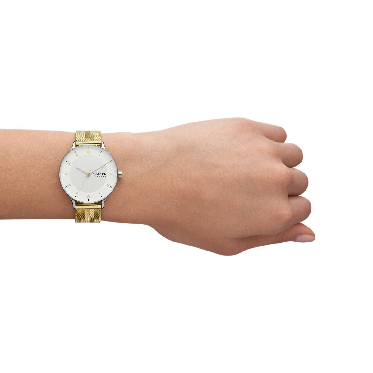 スカーゲン SKAGEN 腕時計 レディース RIIS 三針 ツートーン ステンレススチール メッシュウォッチ SKW3092
