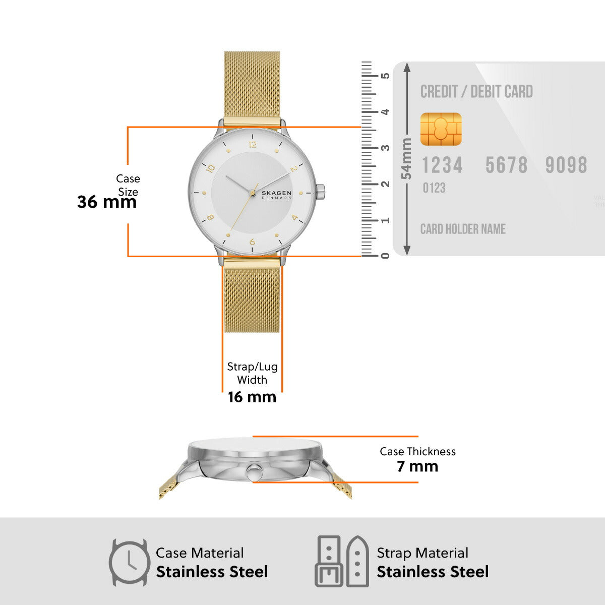 スカーゲン SKAGEN 腕時計 レディース RIIS 三針 ツートーン ステンレススチール メッシュウォッチ SKW3092