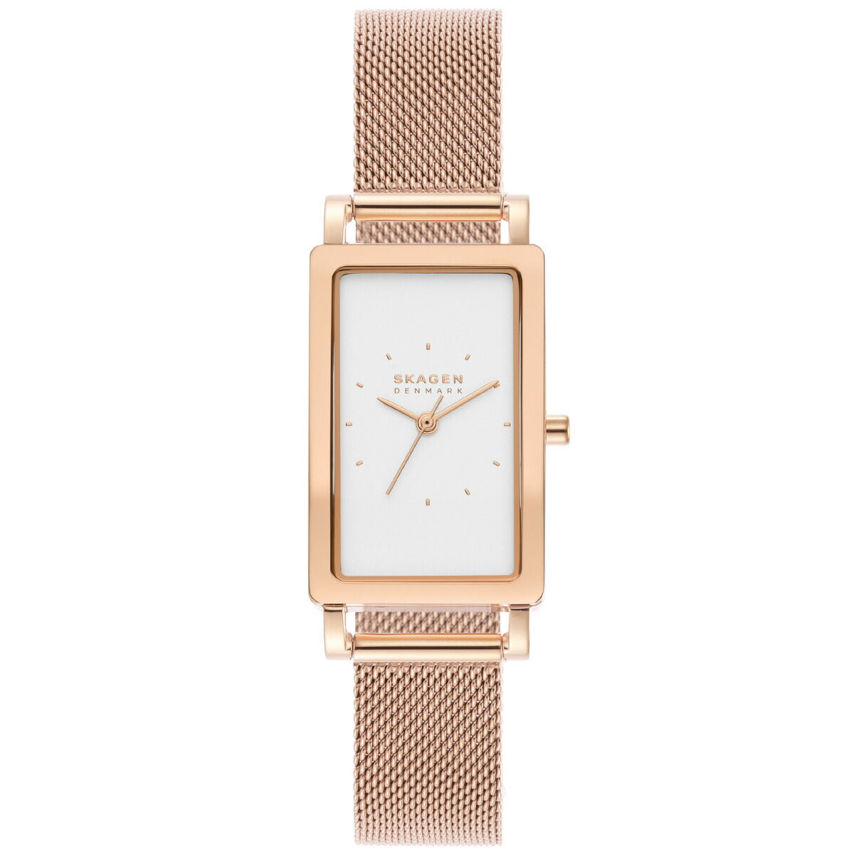 スカーゲン SKAGEN 腕時計 レディース HAGEN LILLE 三針 ローズゴールドトーン ステンレススチール メッシュ タンクウォッチ SKW3095