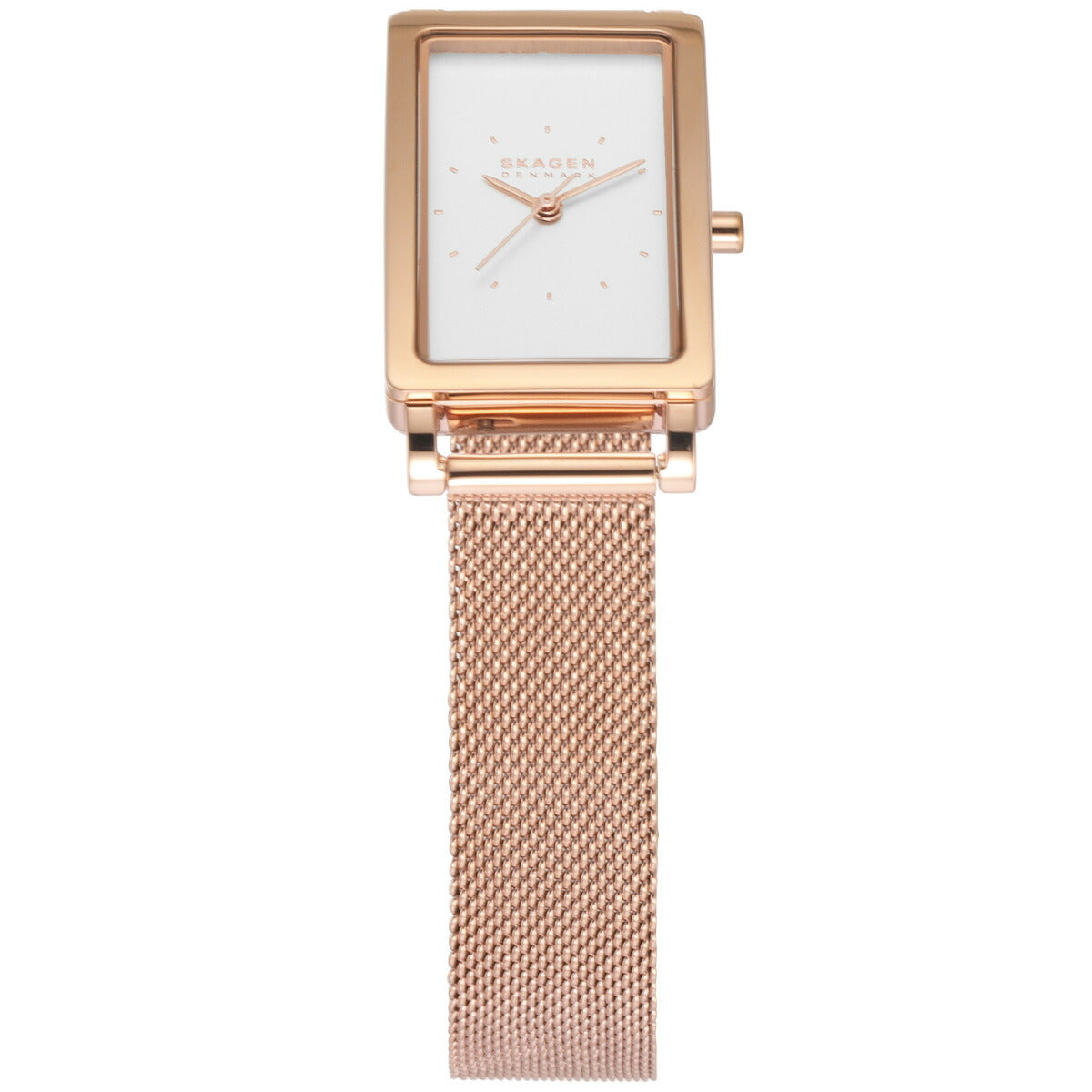 スカーゲン SKAGEN 腕時計 レディース HAGEN LILLE 三針 ローズゴールドトーン ステンレススチール メッシュ タンクウォッチ SKW3095