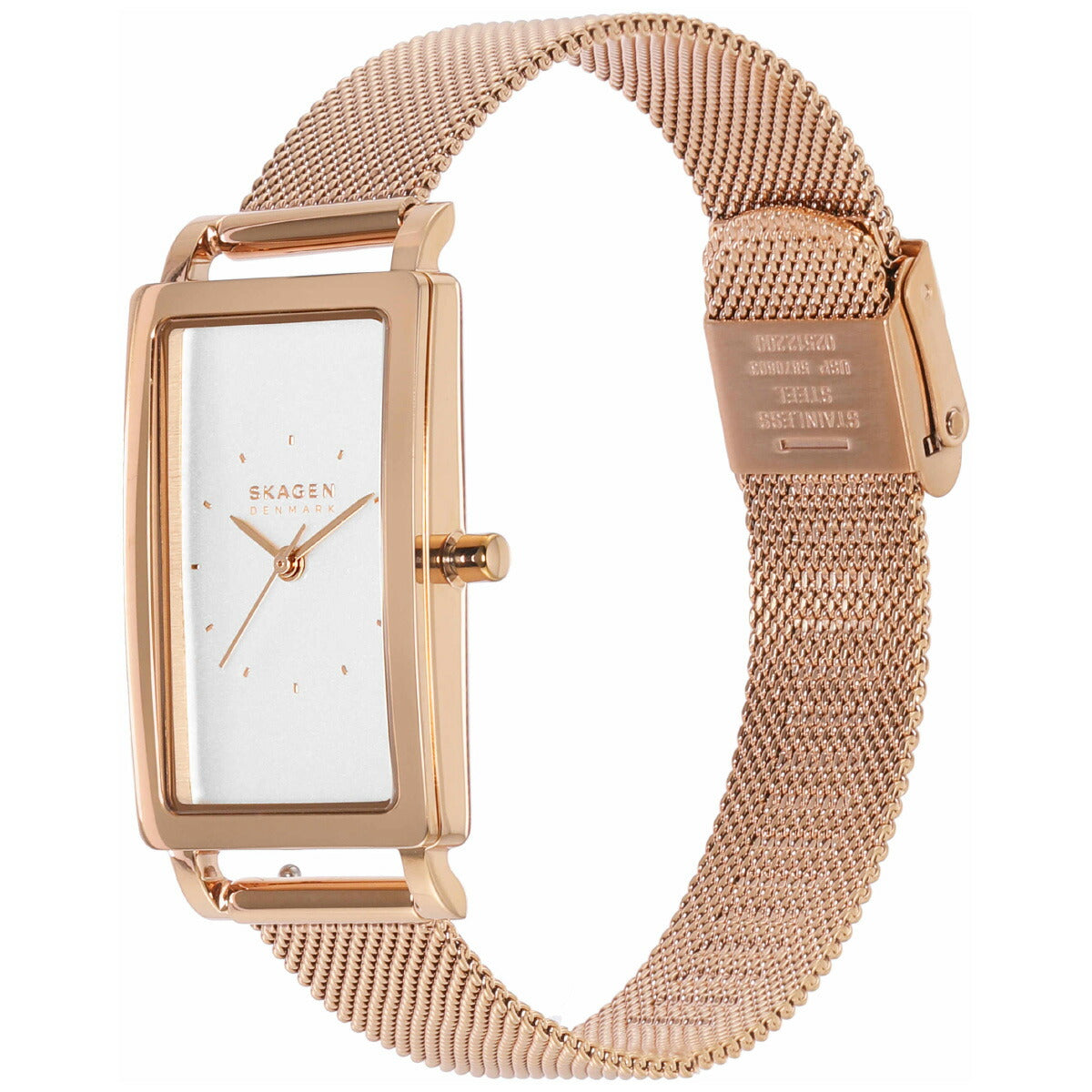 スカーゲン SKAGEN 腕時計 レディース HAGEN LILLE 三針 ローズゴールドトーン ステンレススチール メッシュ タンクウォッチ SKW3095