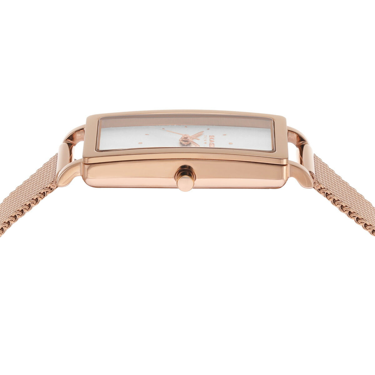 スカーゲン SKAGEN 腕時計 レディース HAGEN LILLE 三針 ローズゴールドトーン ステンレススチール メッシュ タンクウォッチ SKW3095