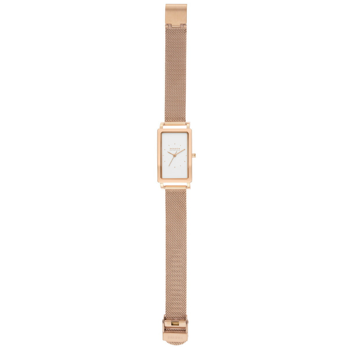 スカーゲン SKAGEN 腕時計 レディース HAGEN LILLE 三針 ローズゴールドトーン ステンレススチール メッシュ タンクウォッチ SKW3095