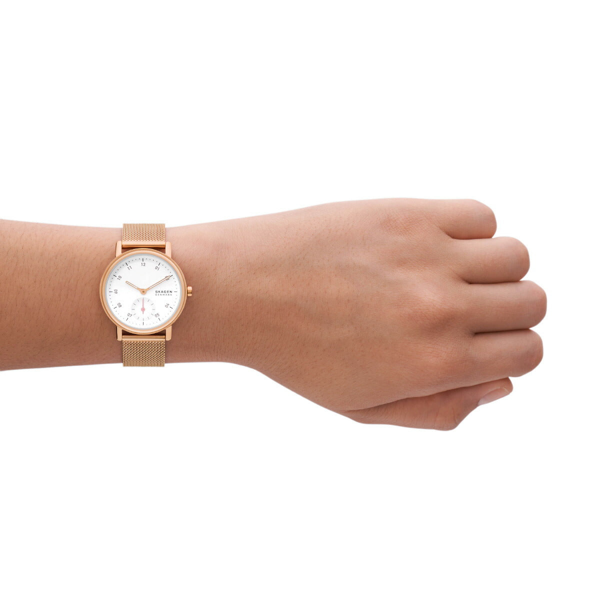 スカーゲン SKAGEN 腕時計 レディース KUPPEL LILLE 二針 サブセコンド ローズゴールドトーン ステンレススチール メッシュウォッチ SKW3099