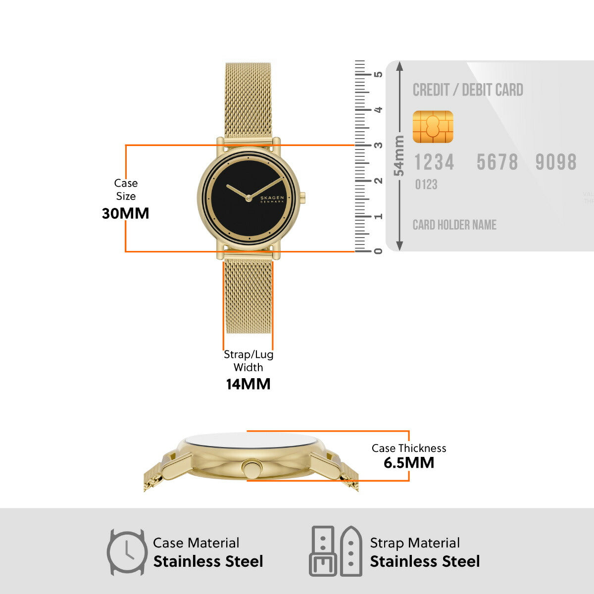 スカーゲン SKAGEN 腕時計 レディース SIGNATUR LILLE 二針 ゴールドトーン ステンレススチール メッシュウォッチ SKW3111