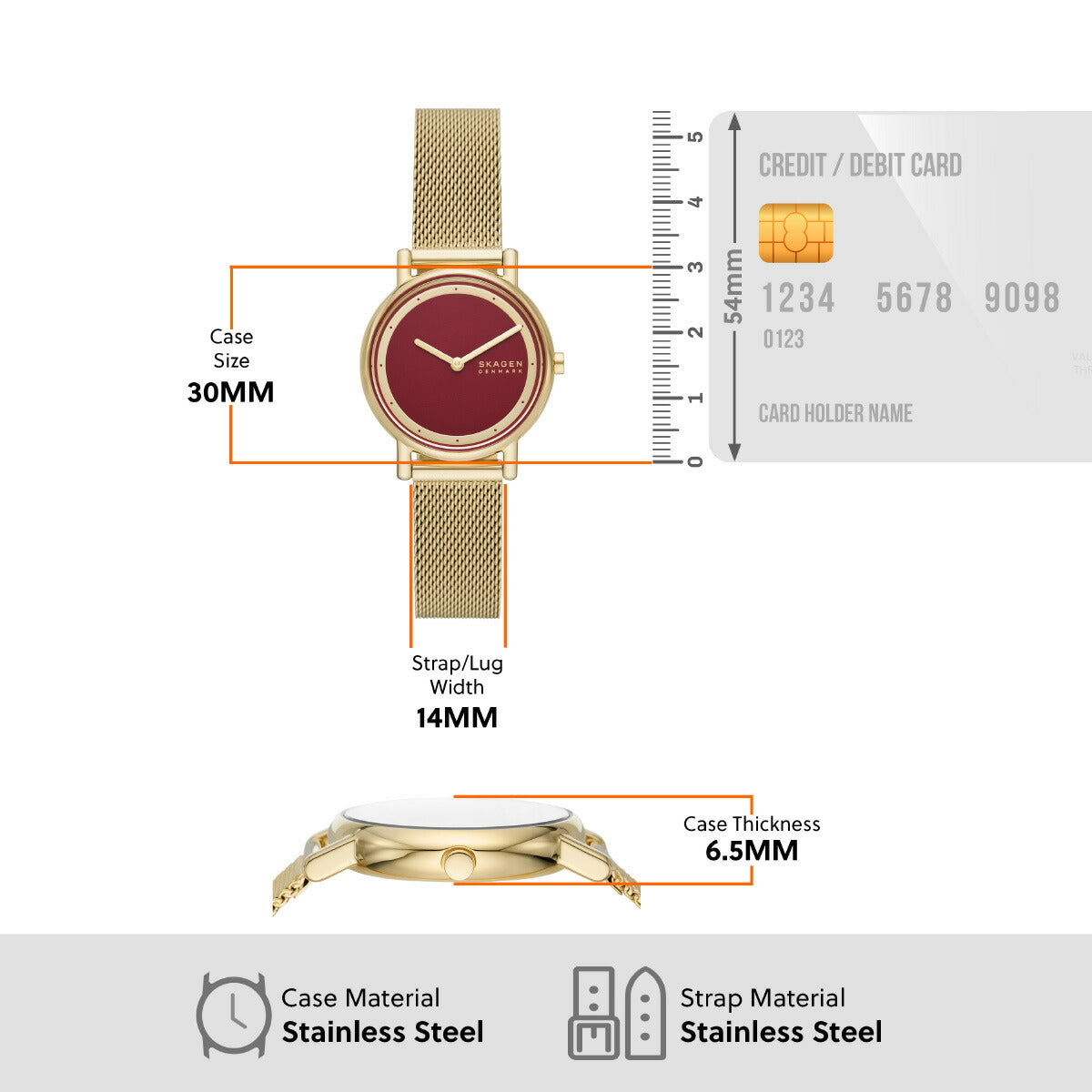 スカーゲン SKAGEN 腕時計 レディース SIGNATUR LILLE 二針 ゴールドトーン ステンレススチール メッシュウォッチ SKW3117