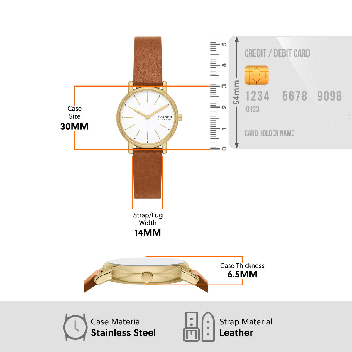スカーゲン SKAGEN 腕時計 レディース SIGNATUR LILLE 二針 ブラウン レザーウォッチ SKW3121