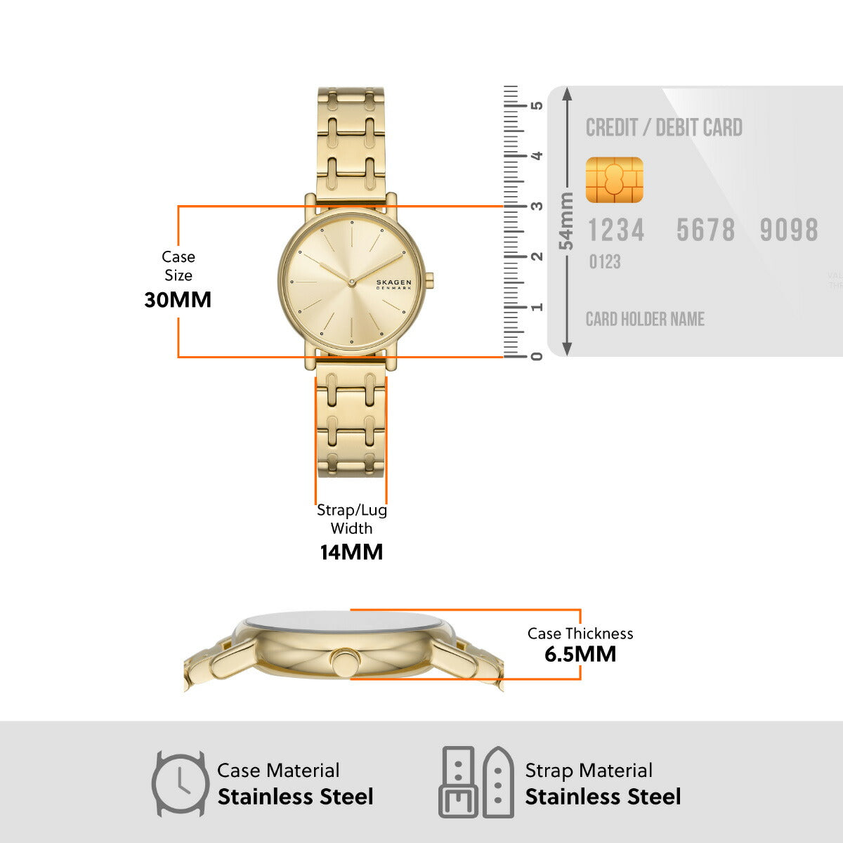 スカーゲン SKAGEN 腕時計 レディース SIGNATUR LILLE 三針 ゴールドトーン ステンレススチール ブレスレットウォッチ SKW3124